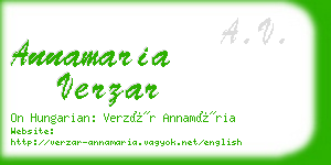 annamaria verzar business card